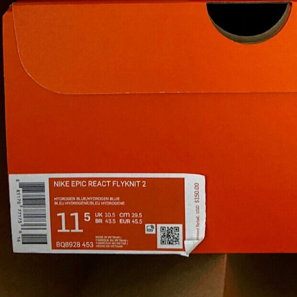 Nike Men's Epic React Flyknit 2 Running Shoes Hydrogen Blue Size BQ8928-453 - Picture 9 of 15